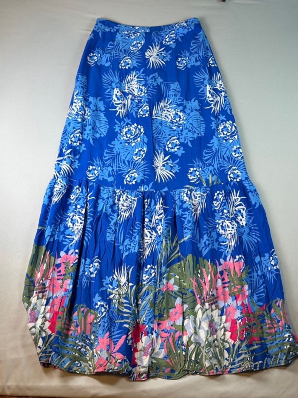 Coffee Bean Long Skirt Blue Floral Maxi Small Women's A-Line - Picture 9 of 10